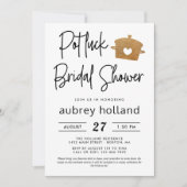 Schattigee Faux Gold Glitter Potluck Vrijgezellenf Kaart (Voorkant)