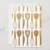 Schattigee Faux Gold Glitter Potluck Vrijgezellenf Kaart (Achterkant)