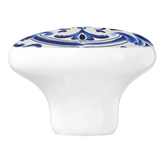 Schattigee faux tegel Portugees Keramische Knop (Zijkant)