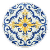 Schattigee faux tegel Portugees Keramische Knop (Voorkant)