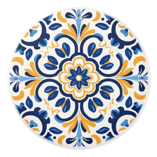 Schattigee faux tegel Spaans Keramische Knop (Voorkant)