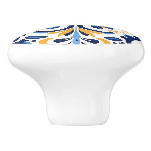 Schattigee faux tegel Spaans Keramische Knop (Zijkant)