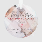 Schattigee Faux Vellum Love You Grootouders Kerst Ornament (achterkant)