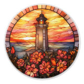 Schattigee faux-vuurtoren van gebrandschilderd gla keramische knop (Voorkant)