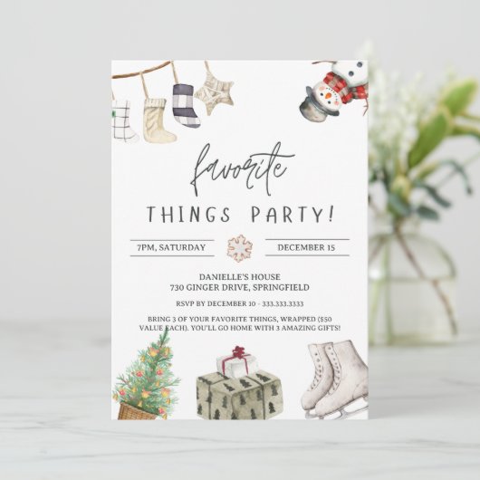 Schattigee Favoriete Dingen & Exchange Cadeau Kers Kaart (Staand voorkant)