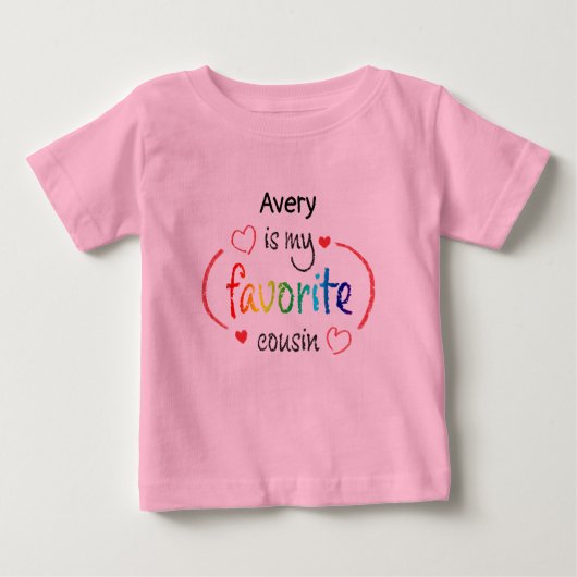 Schattigee Favoriete Neef Custom Baby T-Shirt (Voorkant)