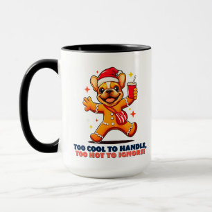 Schattigee Fawn Franse Bulldog Puppy Kerstkoekje Mok