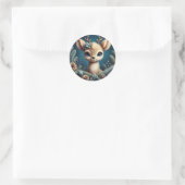 Schattigee fawn illustratie ronde sticker (Tas)