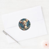Schattigee fawn illustratie ronde sticker (Envelop)