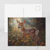 Schattigee fawn in het bos briefkaart (Voorkant / Achterkant)