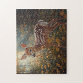 Schattigee fawn in het bos legpuzzel (Verticaal)