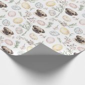 Schattigee fawn mops schattige mops cadeaupapier (Hoek)