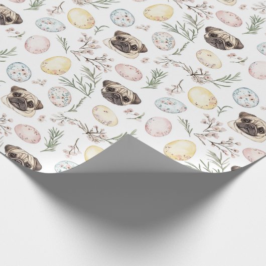 Schattigee fawn mops schattige mops cadeaupapier (Hoek)