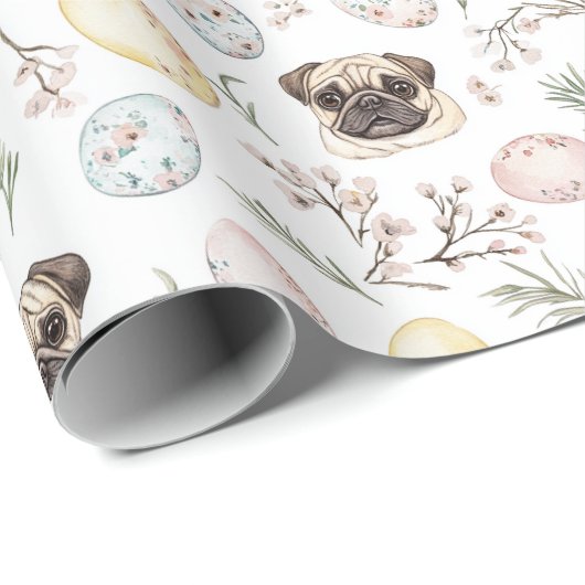 Schattigee fawn mops schattige mops cadeaupapier (Rol Hoek)