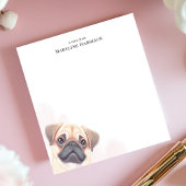 Schattigee Fawn Pug Hondenliefhebber gepersonalise Notitieblok