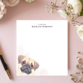 Schattigee Fawn Pug Hondenliefhebber gepersonalise Notitieblok