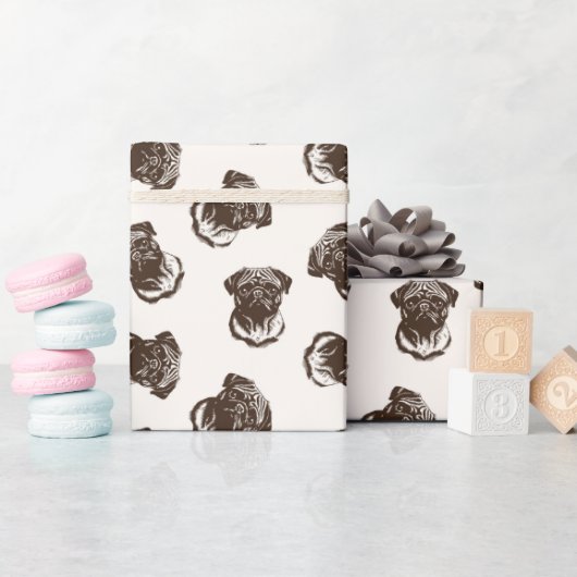 Schattigee Fawn pugs Cadeaupapier (Baby Shower)