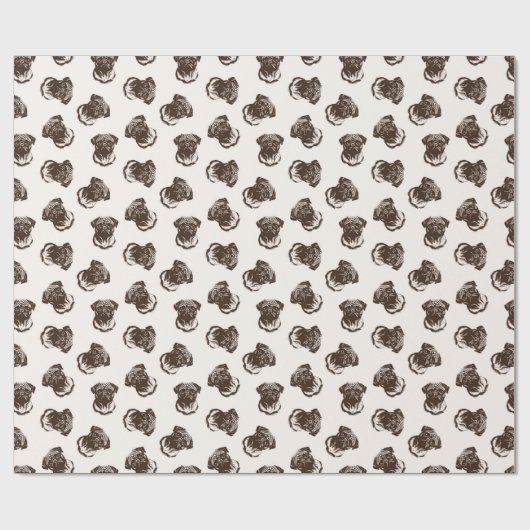Schattigee Fawn pugs Cadeaupapier (Vlak)