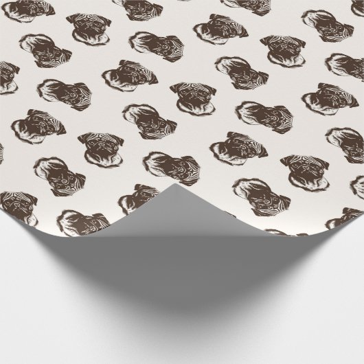 Schattigee Fawn pugs Cadeaupapier (Hoek)