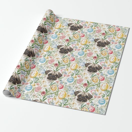 Schattigee fawn pugs schattige hond cadeaupapier (Uitgerold)