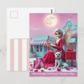 Schattigee fee als Cupid Sunset hond geschenkdozen Briefkaart (Voorkant / Achterkant)