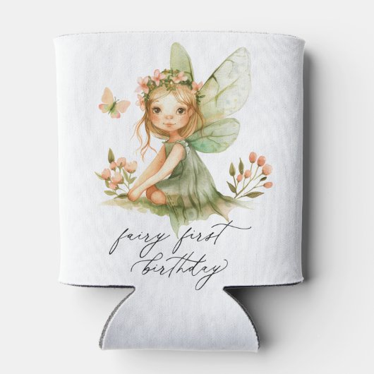 Schattigee fee eerste verjaardag blikjeskoeler (Achterkant)