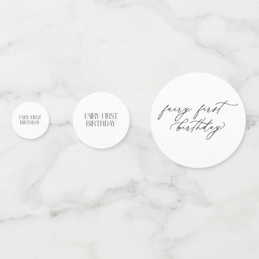 Schattigee fee eerste verjaardag confetti (Achterkanten)