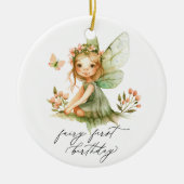 Schattigee fee eerste verjaardag keramisch ornament (Voorkant)