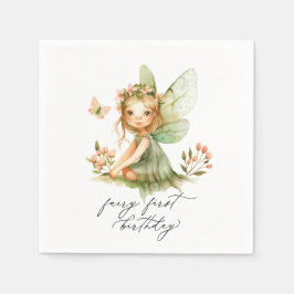 Schattigee fee eerste verjaardag servet