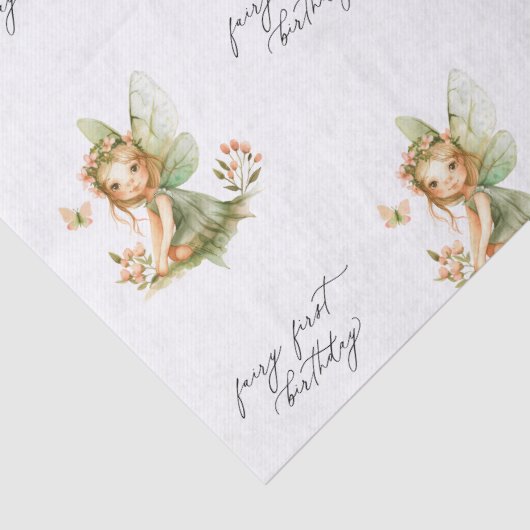 Schattigee fee eerste verjaardag tissuepapier (Detail)