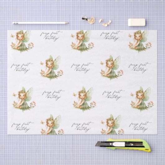 Schattigee fee eerste verjaardag tissuepapier (Craft)