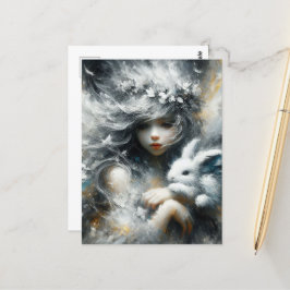 Schattigee fee en haar Schattige konijn Briefkaart