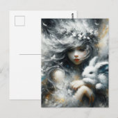 Schattigee fee en haar Schattige konijn Briefkaart (Voorkant / Achterkant)