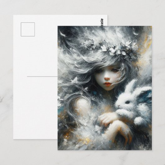 Schattigee fee en haar Schattige konijn Briefkaart (Voorkant / Achterkant)