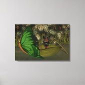 Schattigee fee in boot met vuurvliegjes canvas afdruk (Voorkant)