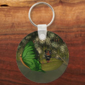 Schattigee fee in boot met vuurvliegjes sleutelhanger (Achterkant)