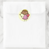 Schattigee fee in een roze jurk ronde sticker (Tas)
