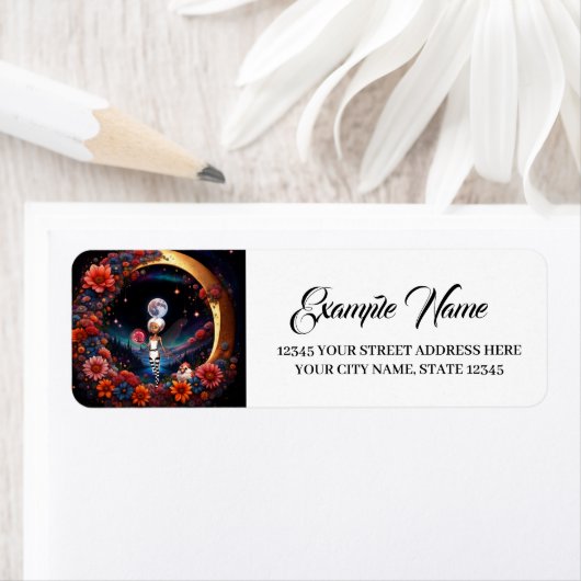 Schattigee fee in het maanlicht. etiket (Insitu)