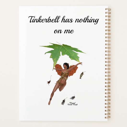 Schattigee fee met bruine vleugels dagelijkse plan planner (Achterkant)