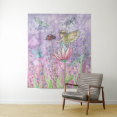 Schattigee fee met lieveheersbeestje Waterverf Art Wandkleed (In situ)