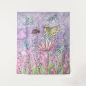 Schattigee fee met lieveheersbeestje Waterverf Art Wandkleed (Voorkant)