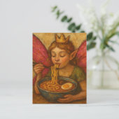 Schattigee fee met roze vleugels Eten Ramen Briefkaart (Staand voorkant)