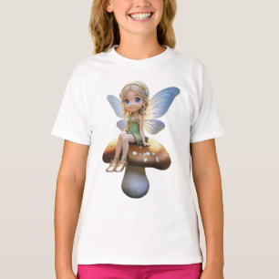 Schattigee fee op een T-shirt van een meisje
