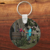 Schattigee fee voeden een vogel sleutelhanger (Achterkant)