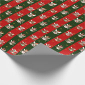 Schattigee feeën op kerstversiering cadeaupapier (Hoek)