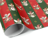 Schattigee feeën op kerstversiering cadeaupapier (Rol Hoek)