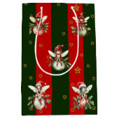 Schattigee feeën op kerstversiering medium cadeauzakje (Voorkant)