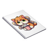 Schattigee feeënkat die milkshake drink notitieboek (Rechterzijde)