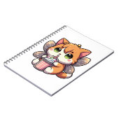 Schattigee feeënkat die milkshake drink notitieboek (Linkerzijde)