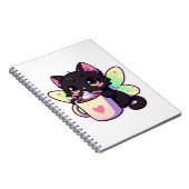 Schattigee feeënkat drink warme chocolademelk notitieboek (Rechterzijde)